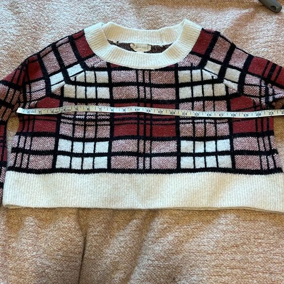 Altar'd State Red and White Plaid Sweater - Picture 5 of 9